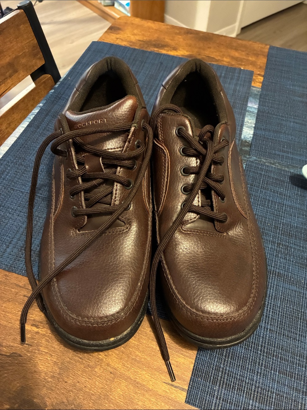 Rockport Brown Leather Lace-Up Men’s Oxfords